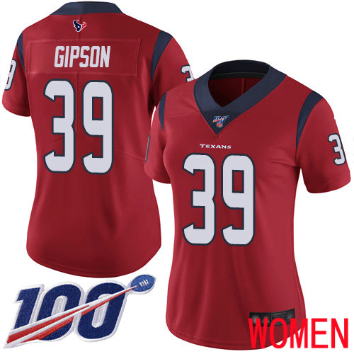 Houston Texans Limited Red Women Tashaun Gipson Alternate Jersey NFL Football #39 100th Season Vapor Untouchable->houston texans->NFL Jersey